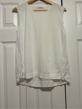 Amina Rubinacci Women Tank Top Long Shirt US 10 IT
46 White cotton&linen